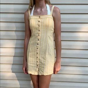 Yellow and white striped dress